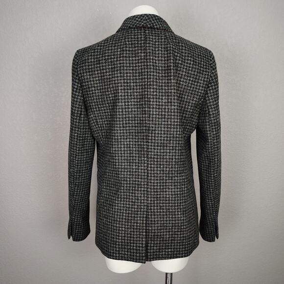 J. Crew Parke Houndstooth Wool Blazer Black Gray Size 12 - Picture 4 of 14